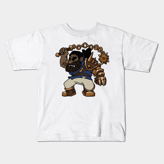 Dwarf Barbarian Kids T-Shirt by NathanBenich